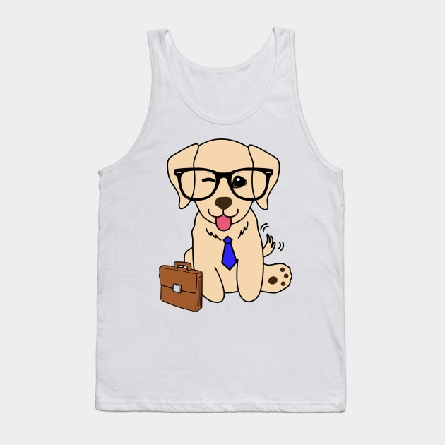 Funny golden retriever is on the way to work Tank Top by Pet Station